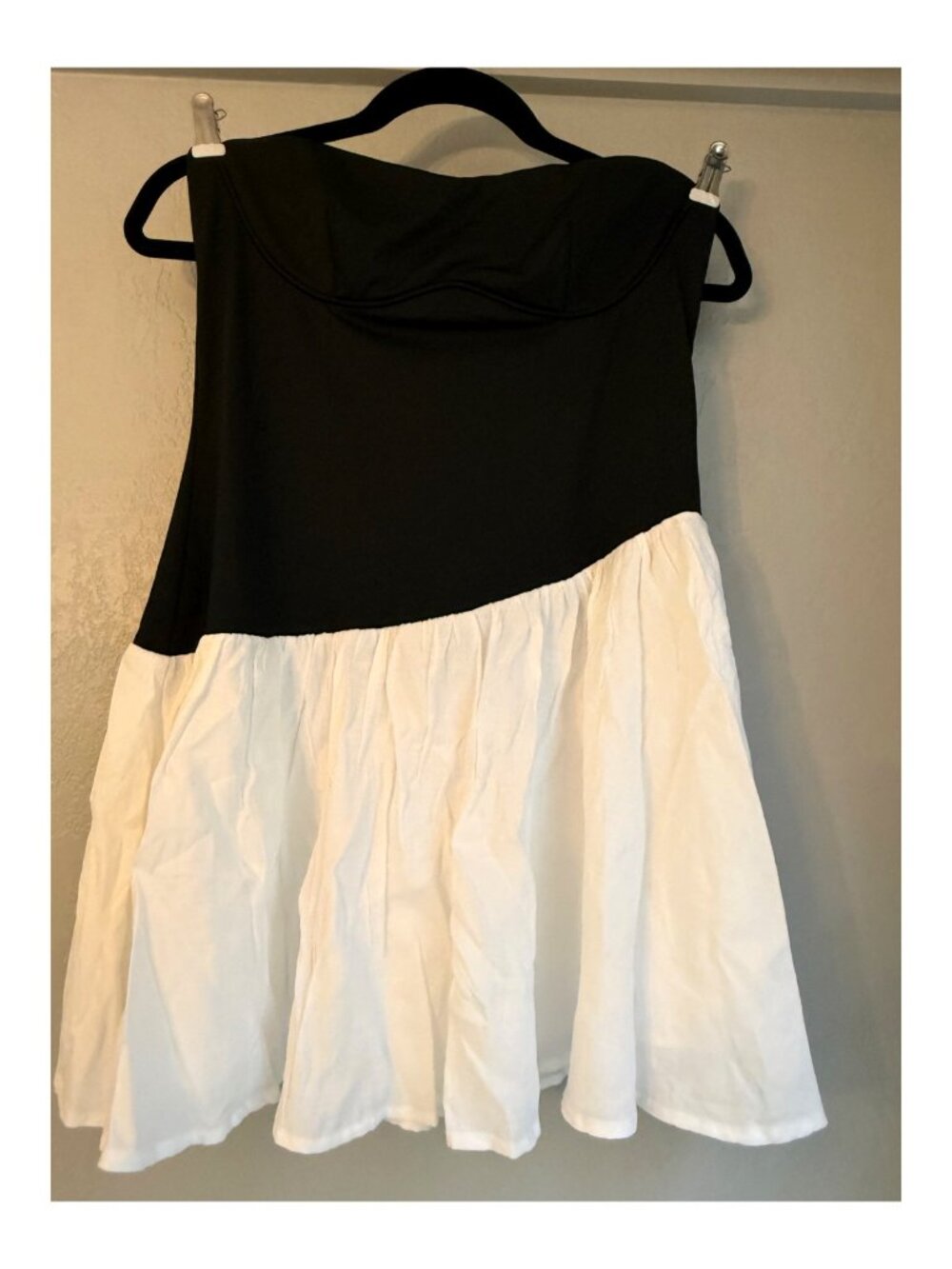 Current NWT Hello Molly Black White Corset Bustier Asymmetric strapless Mini S/M - Picture 5 of 12